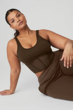 Airbrush Mesh Corset Tank - Espresso -Attire Mew Sales W9462R 04064 b1 s4 a4 2 m83