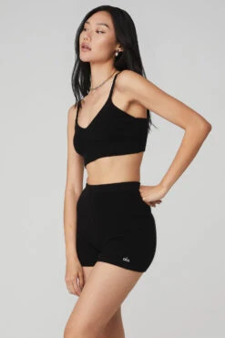 Cashmere Ribbed Staycation Bra - Jet Black 6 Cashmere Ribbed Staycation Bra - Jet Black -Attire Mew Sales W9529R 04403 b1 s1 a2 1 m54