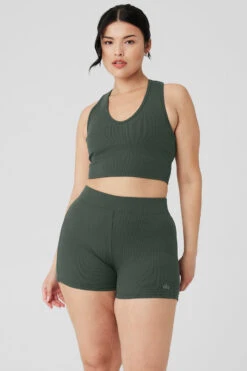 Goddess Ribbed Cropped Racerback Tank - Dark Cactus 13 Goddess Ribbed Cropped Racerback Tank - Dark Cactus -Attire Mew Sales W9565R 04059 b1 s4 a1 1 m29