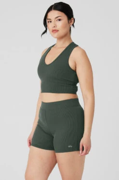 Goddess Ribbed Cropped Racerback Tank - Dark Cactus 15 Goddess Ribbed Cropped Racerback Tank - Dark Cactus -Attire Mew Sales W9565R 04059 b1 s4 a2 1 m29