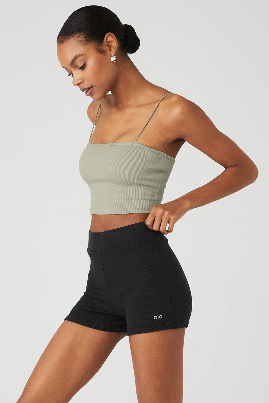 Goddess Ribbed Bandeau Top - Limestone 3 Goddess Ribbed Bandeau Top - Limestone - Image 3