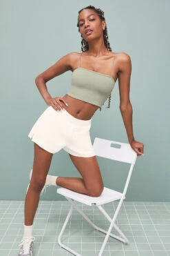 Goddess Ribbed Bandeau Top - Limestone 10 Goddess Ribbed Bandeau Top - Limestone -Attire Mew Sales W9566R 04457 b2 s1 a1 m124