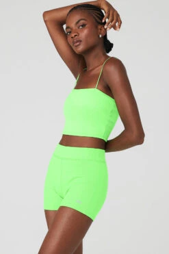 Goddess Ribbed Bandeau Top - Green Glow -Attire Mew Sales W9566R 04565 b1 s1 a3 1 m100