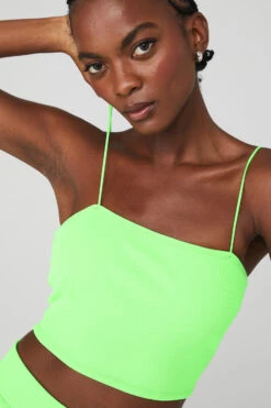 Goddess Ribbed Bandeau Top - Green Glow -Attire Mew Sales W9566R 04565 b1 s1 a4 1 m100