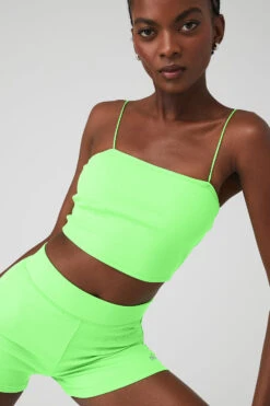 Goddess Ribbed Bandeau Top - Green Glow -Attire Mew Sales W9566R 04565 b1 s1 a5 1 m100