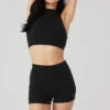 Goddess Rib Cropped Dynamite Tank - Black