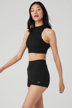 Goddess Rib Cropped Dynamite Tank - Black -Attire Mew Sales W9580R 01 b1 s1 a2 1 m54