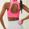 Goddess Rib Cropped Dynamite Tank - Fluorescent Pink Coral