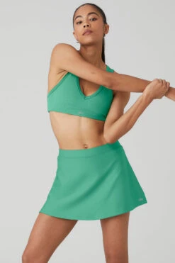 Airlift Ribbed Jump Start V-Neck Bra - Lettuce