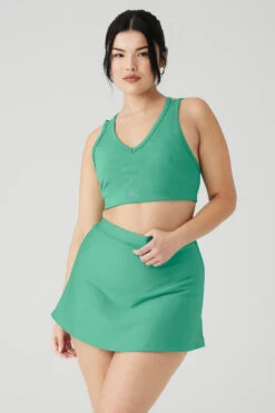 Airlift Ribbed Jump Start V-Neck Bra - Lettuce -Attire Mew Sales W9601R 04678 b1 s4 a1 1 m29