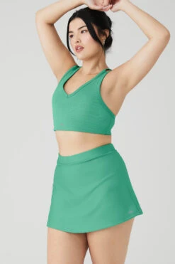 Airlift Ribbed Jump Start V-Neck Bra - Lettuce -Attire Mew Sales W9601R 04678 b1 s4 a3 1 m29