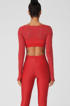 Airlift Long Sleeve Ballet Dream Bra - Classic Red -Attire Mew Sales W9605R 04680 b1 s1 a2 1 m18