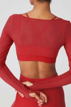 Airlift Long Sleeve Ballet Dream Bra - Classic Red -Attire Mew Sales W9605R 04680 b1 s1 a4 1 m18