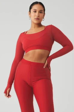 Airlift Long Sleeve Ballet Dream Bra - Classic Red -Attire Mew Sales W9605R 04680 b1 s4 a1 1 m127