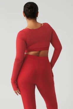 Airlift Long Sleeve Ballet Dream Bra - Classic Red -Attire Mew Sales W9605R 04680 b1 s4 a2 1 m127