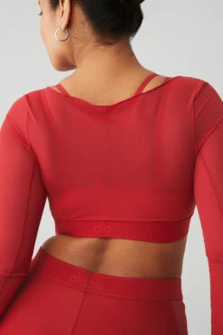 Airlift Long Sleeve Ballet Dream Bra - Classic Red -Attire Mew Sales W9605R 04680 b1 s4 a4 1 m127