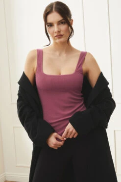 Ribbed Minimalist Tank - Mars Clay